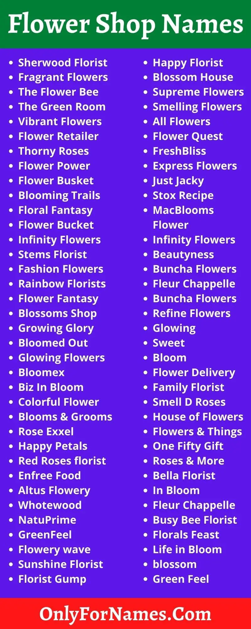 Flower Shop Names