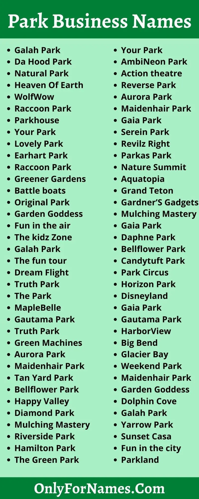 Park Business Names