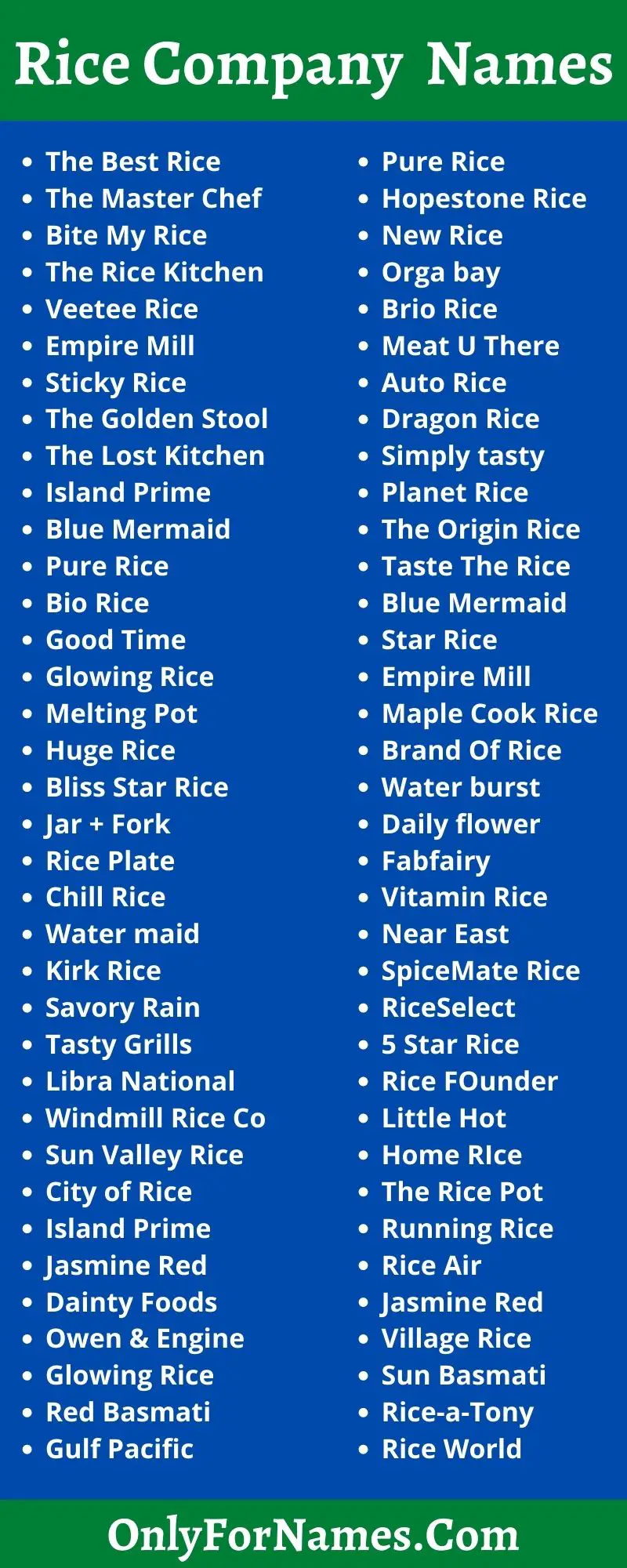 Rice Company Names