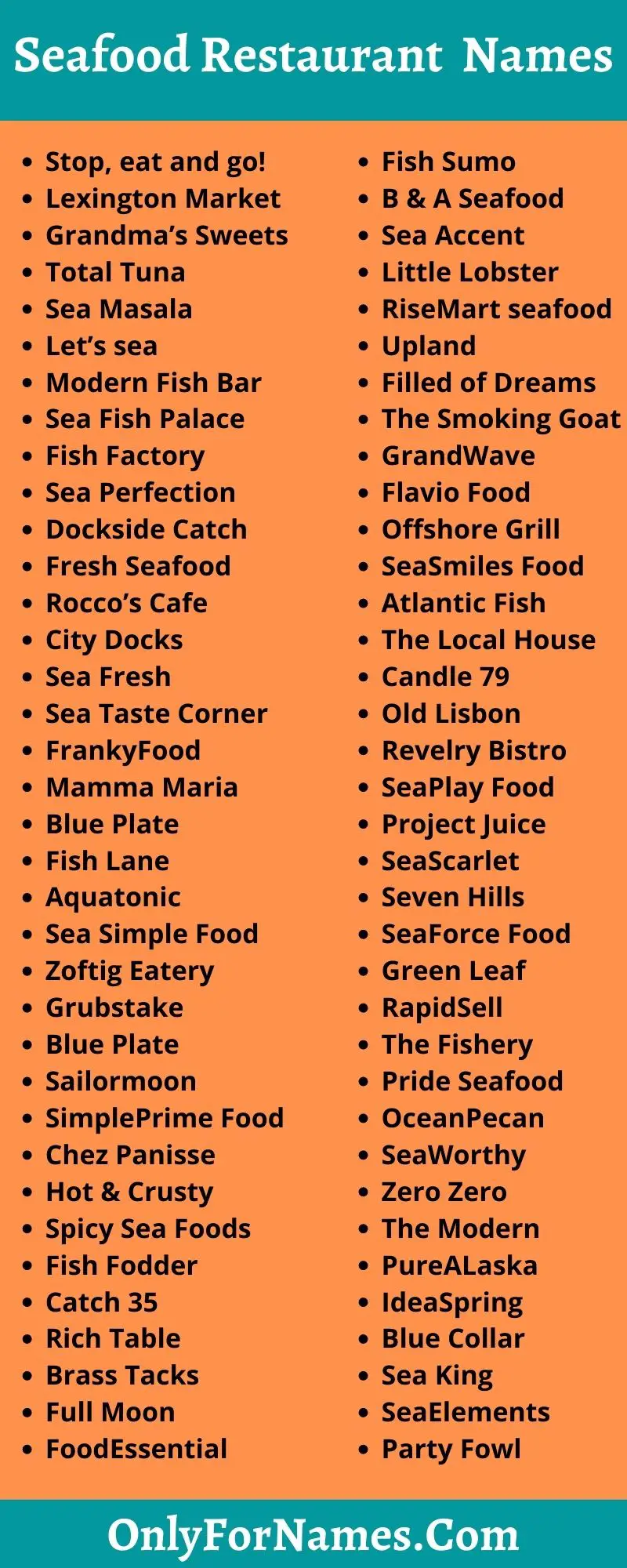 Seafood Restaurant Names [2021] For Good & Cleaver Restaurant