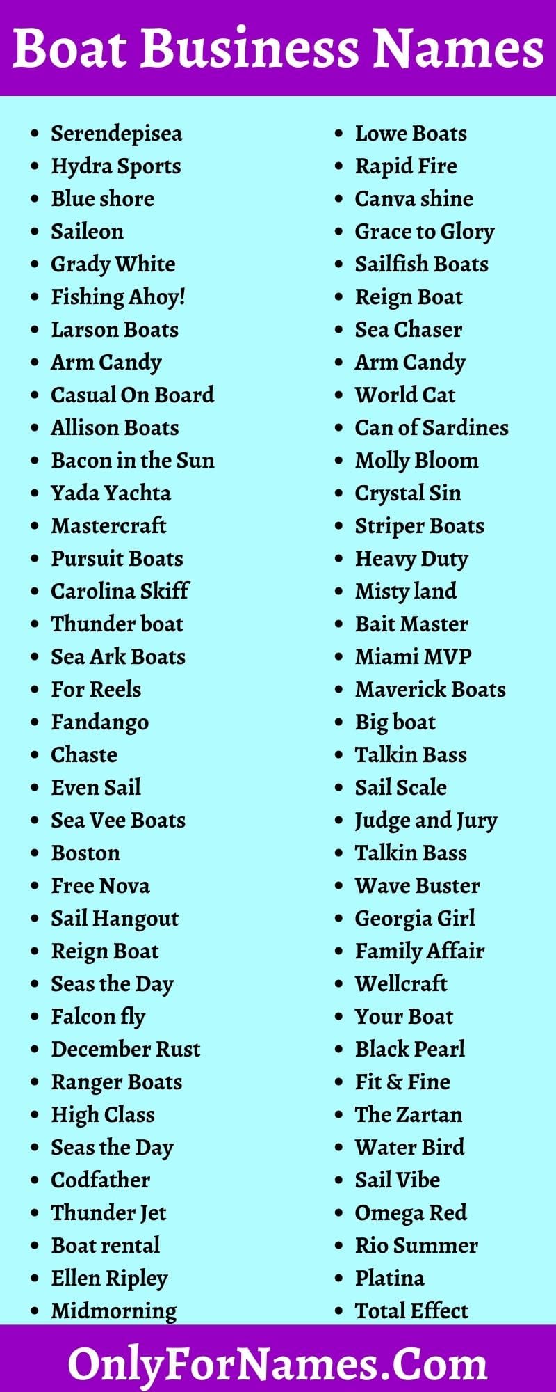 Boat Business Names & Rental Boating Business Names