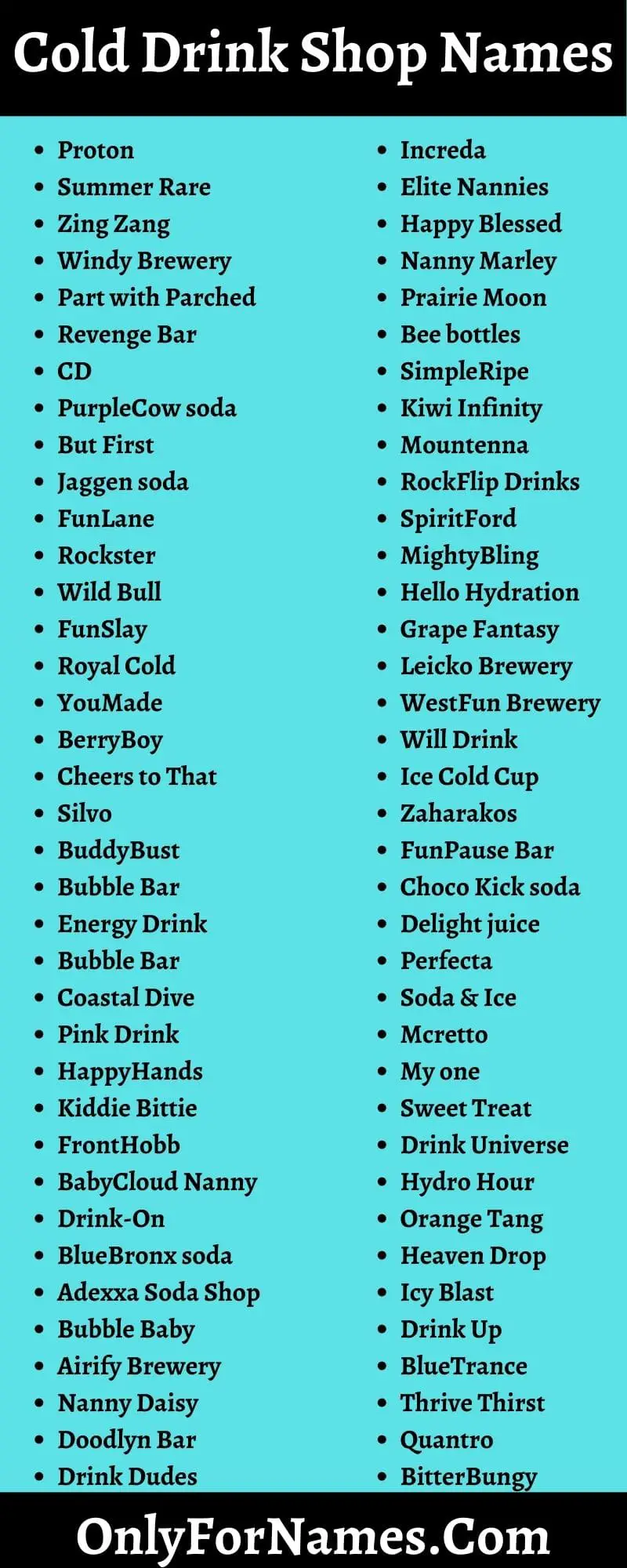 Cold Drink Shop Names