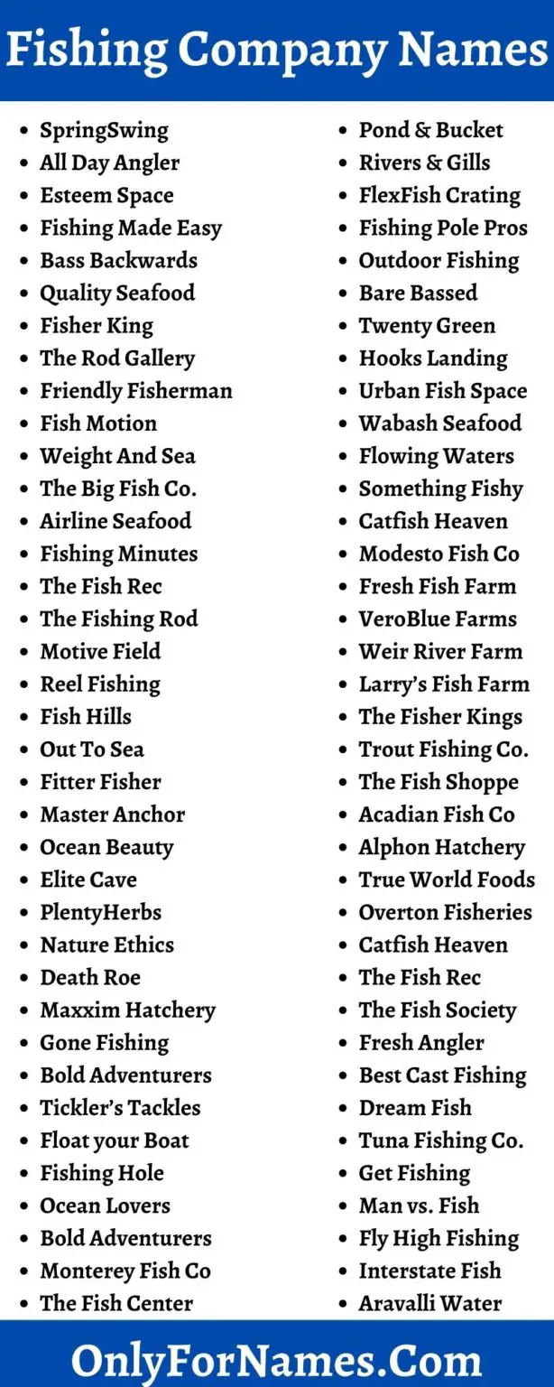 400+ Fishing Company Names To Get More Customers Instantly