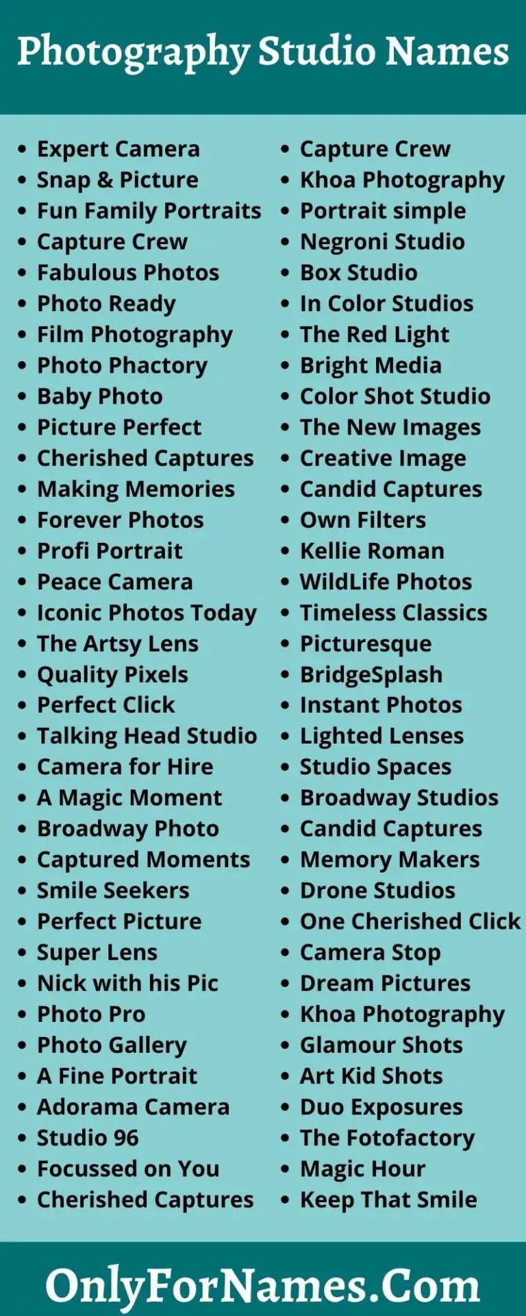 Photography Studio Names & Photography Business Names Ideas [2021]