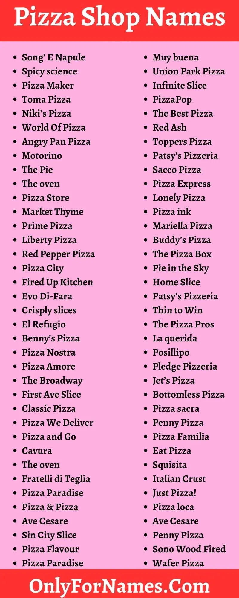 Pizza Shop Names