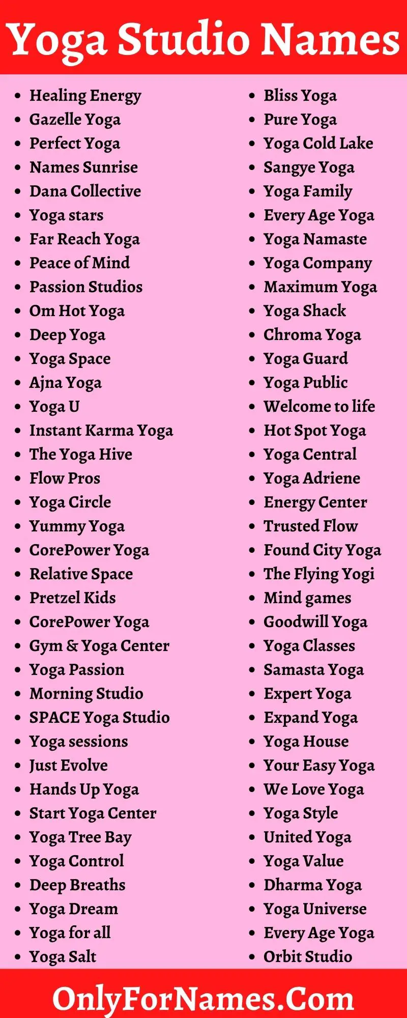 605+ Yoga Studio Names For Yoga Class And Center