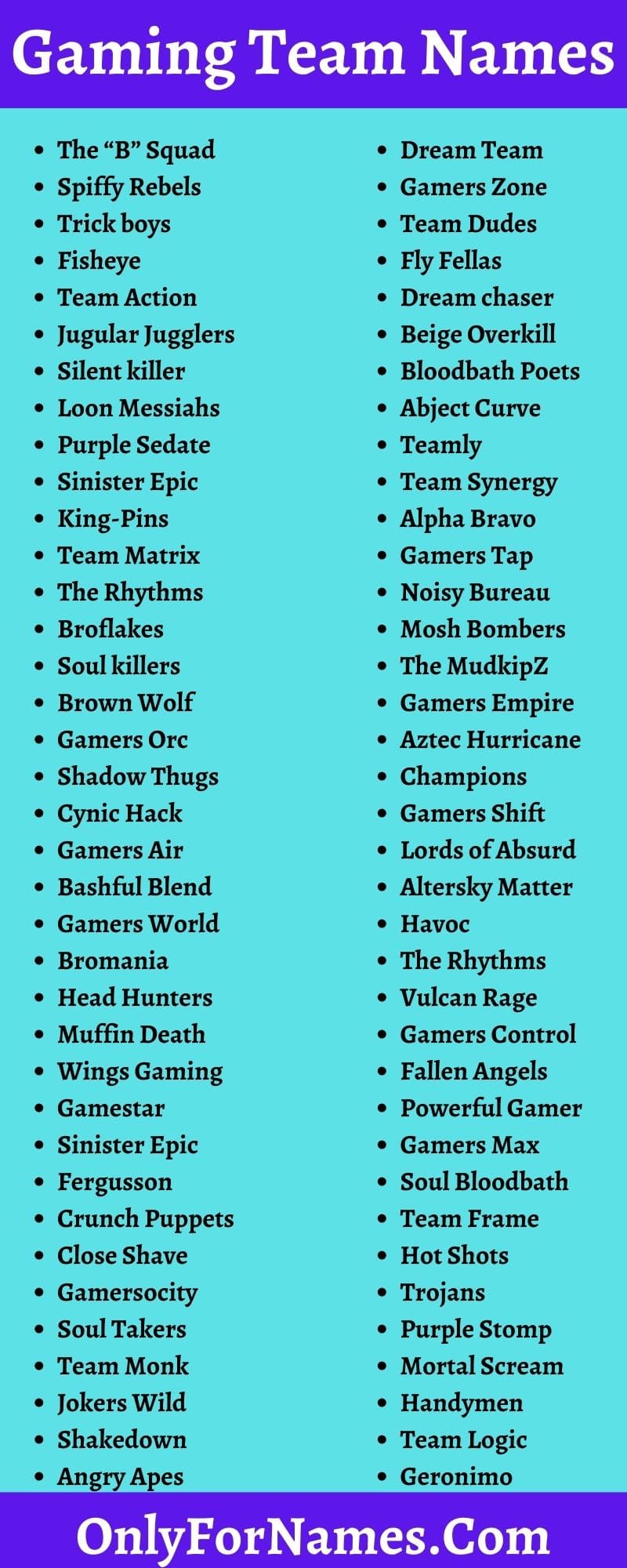 300 Best Team Names for Games - HobbyLark