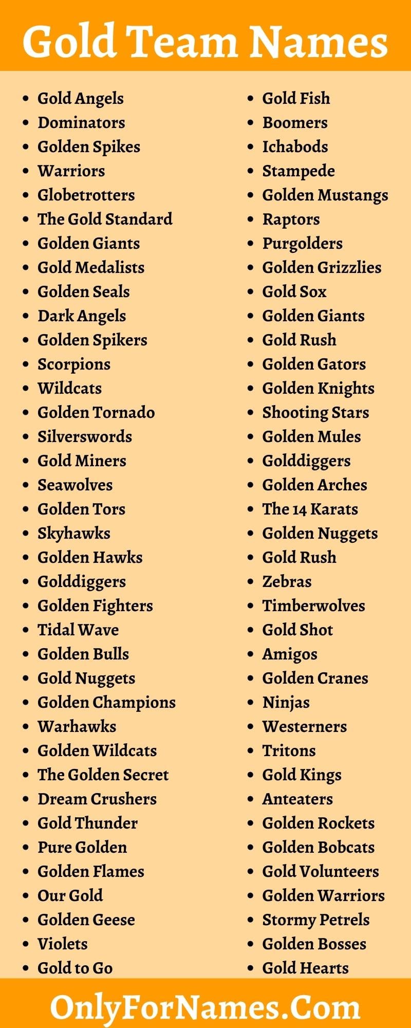 Gold Team Names