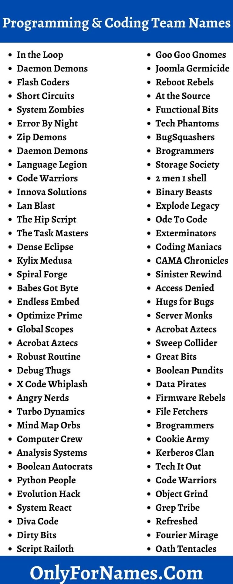 230+ Programming Team Names & Coding Team Name Ideas