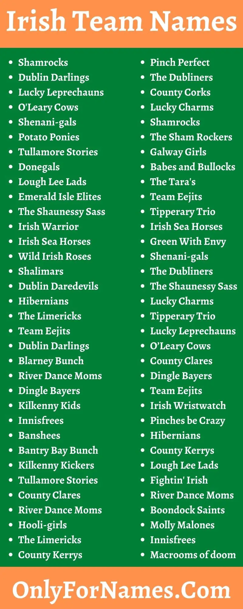 200+ Irish Team Names For Irish Team Members