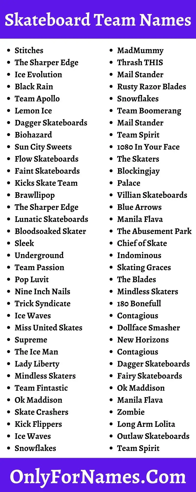 Skateboard Team Names