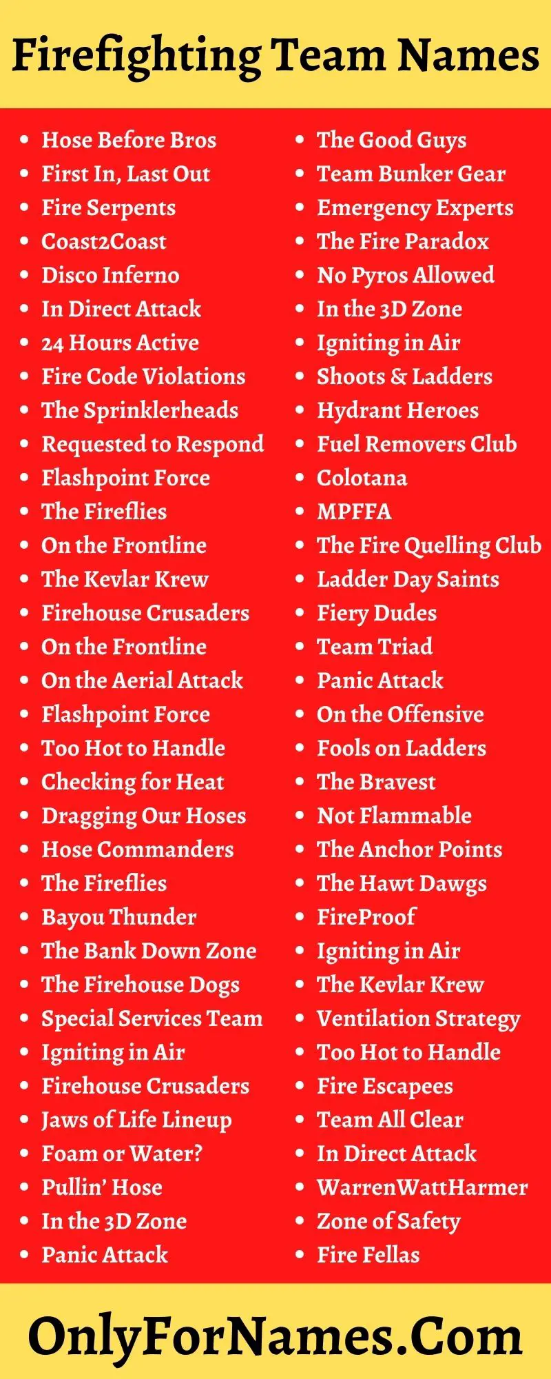 Firefighting Team Names