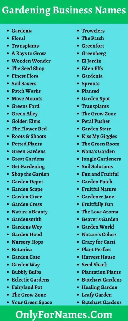 360+ Gardening Business Names And Suggestions