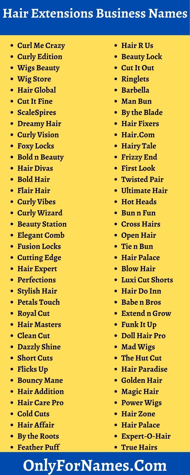 299+ Hair Extensions Business And Company Names Ideas & Suggestions