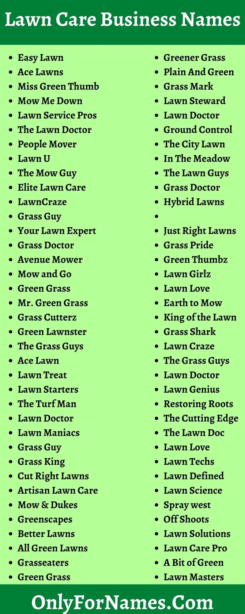 Lawn Care Business Names: 379 Mowing Company Names