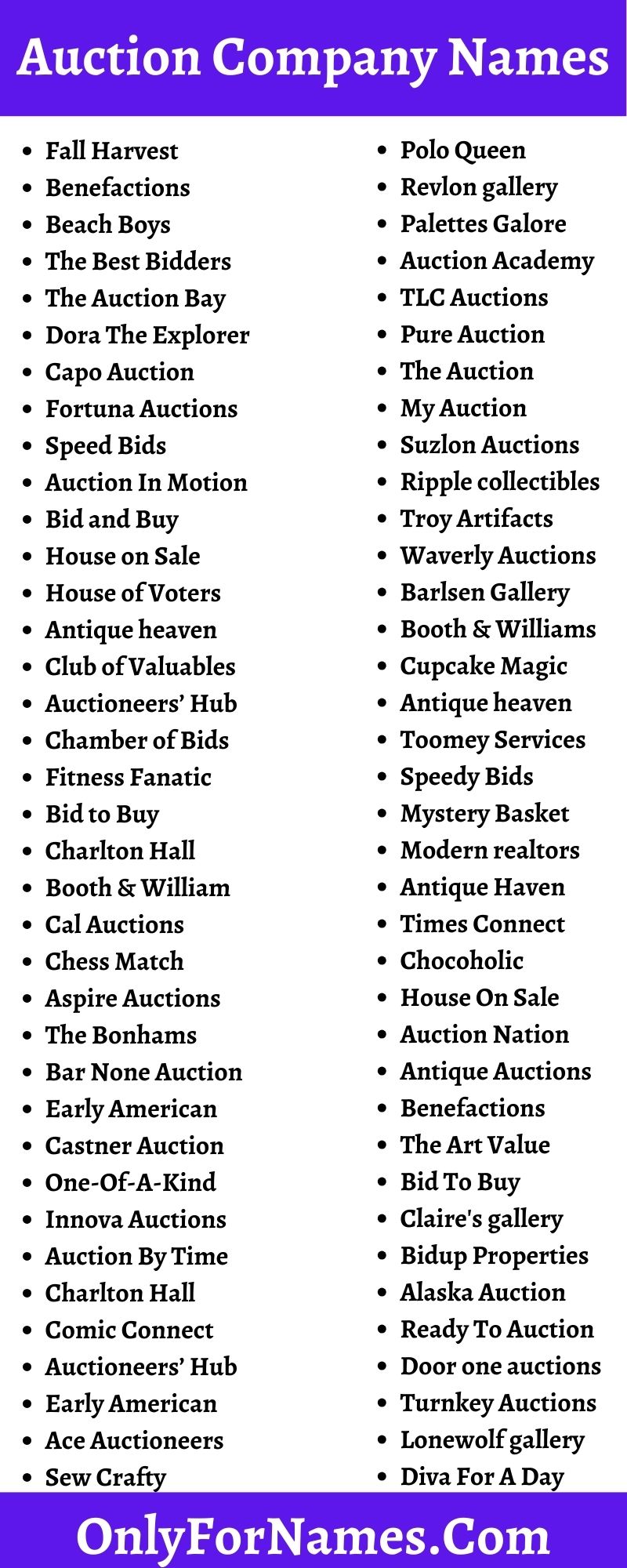 Auction Company Names