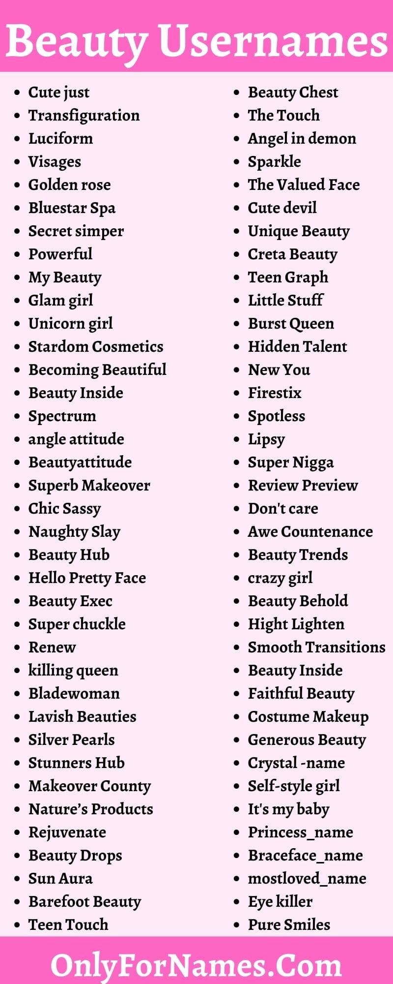 Beauty & Makeup Usernames: 351+ Instagram Beauty Usernames