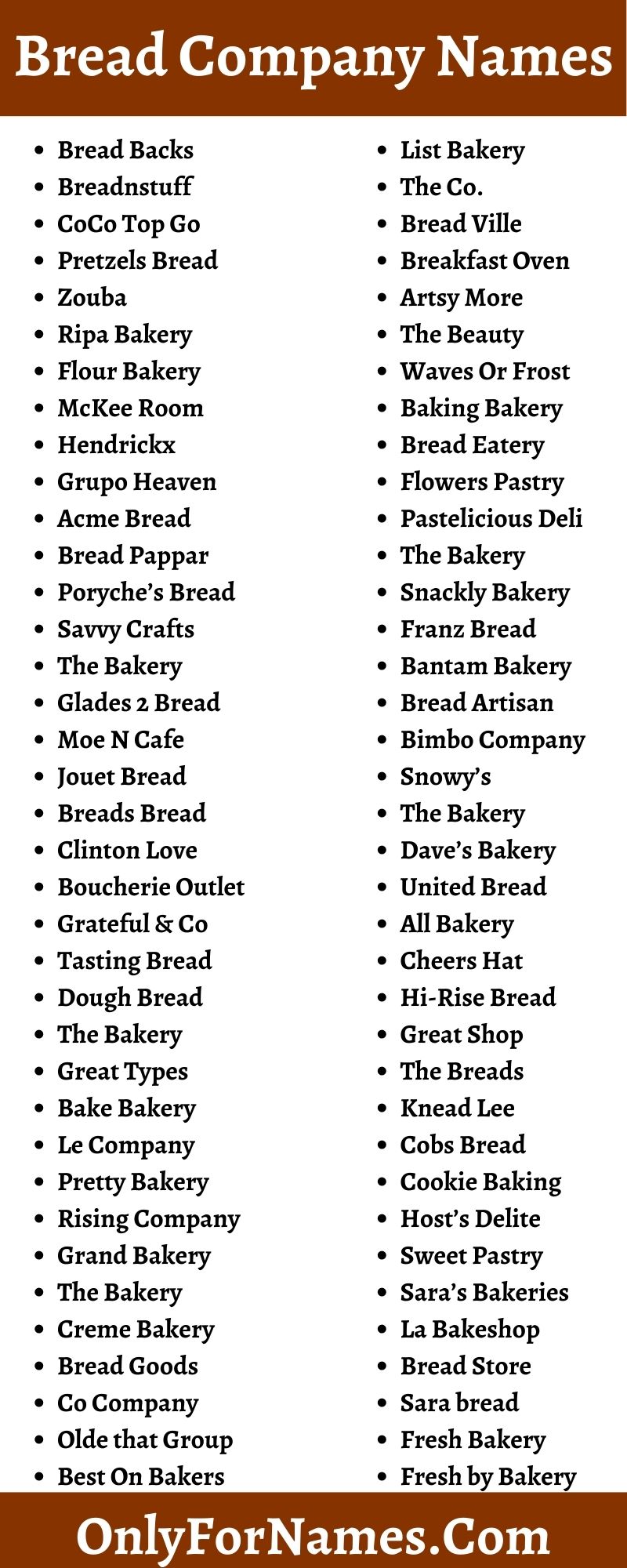 Bread Company Names