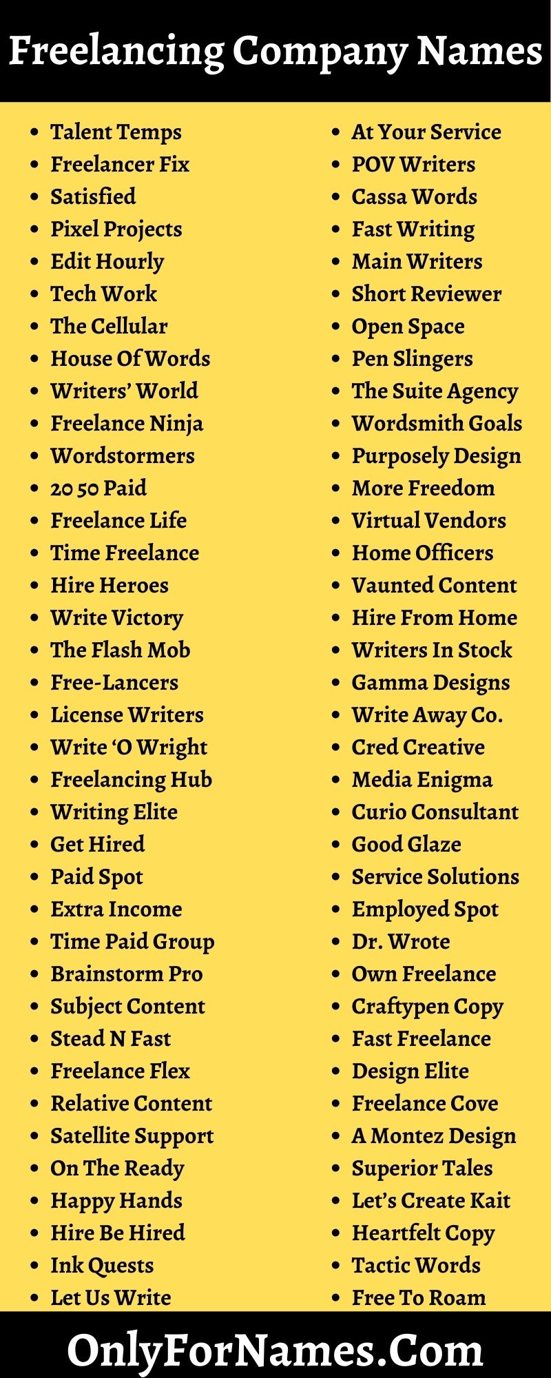 Freelancing Company Names