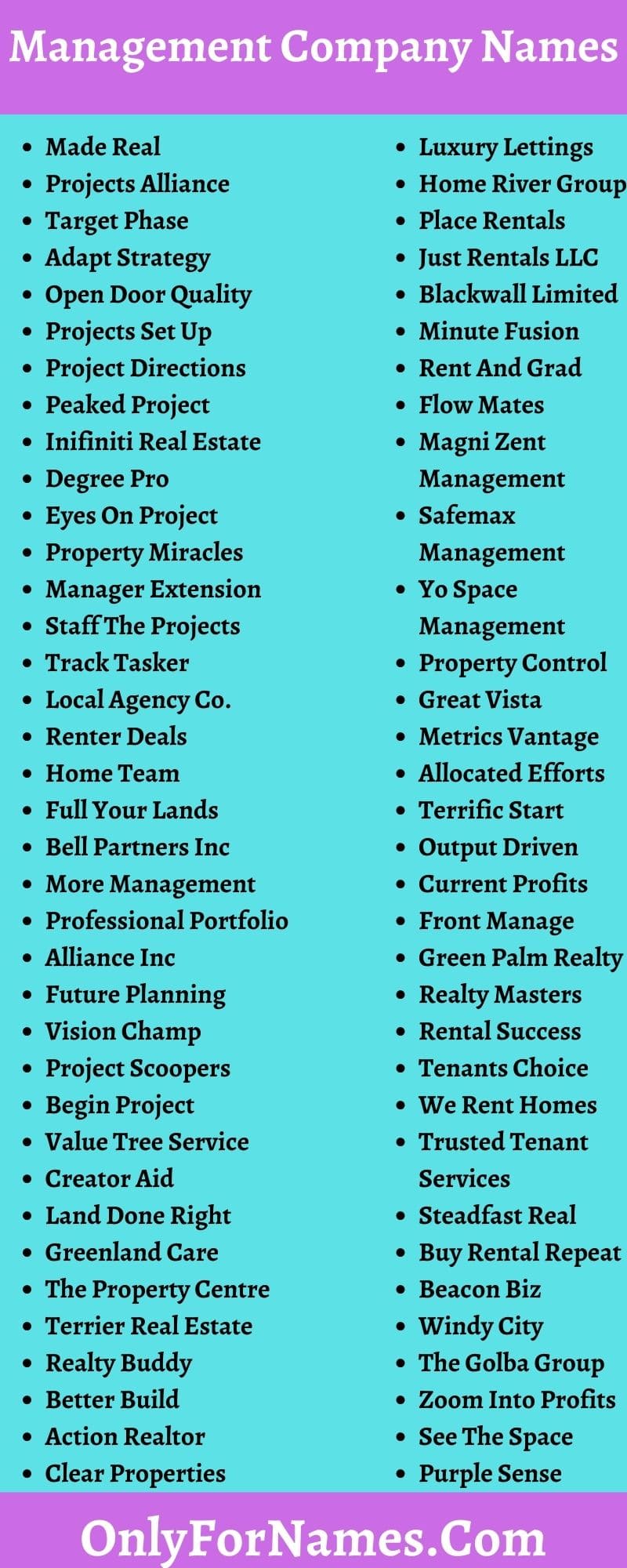 Management Company Names For Property & Business Management