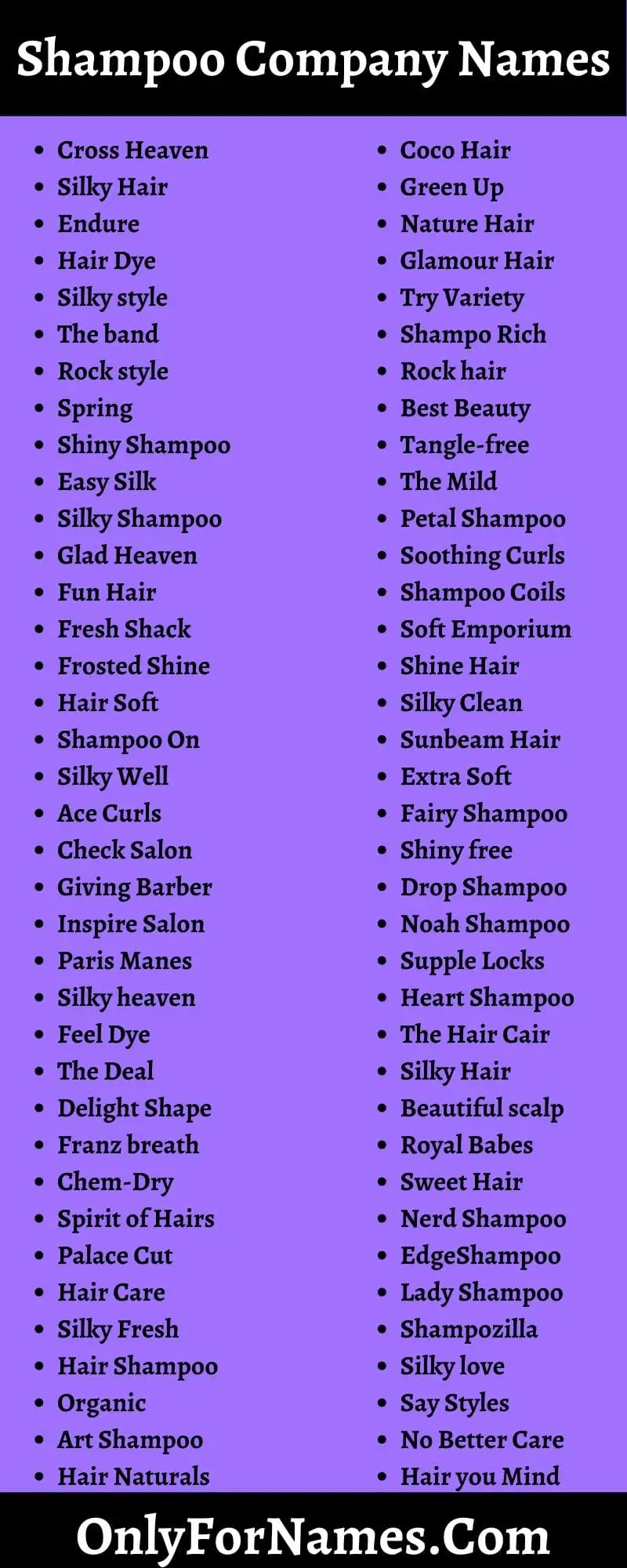 Shampoo Company Names