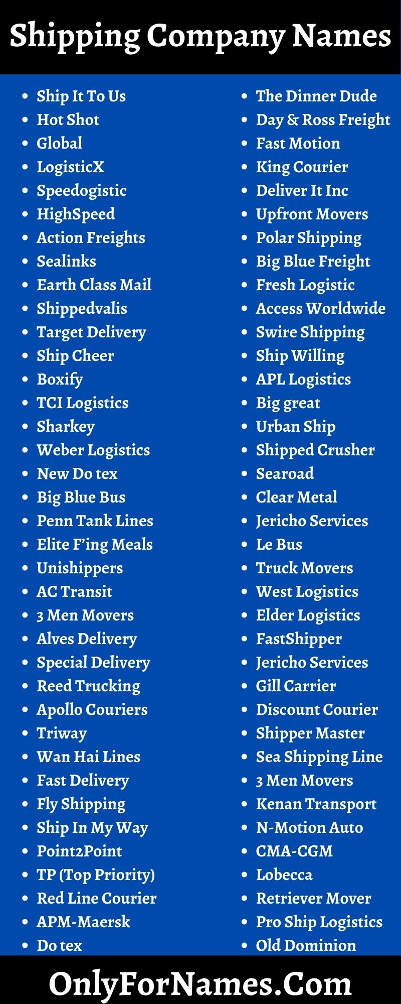 Shipping Company Names