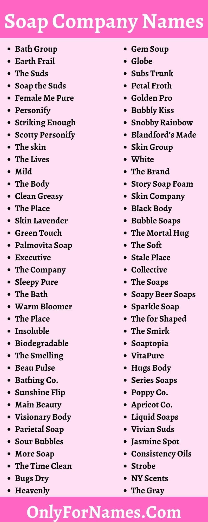 510+ Soap Company Names Advice, Suggestions & Ideas