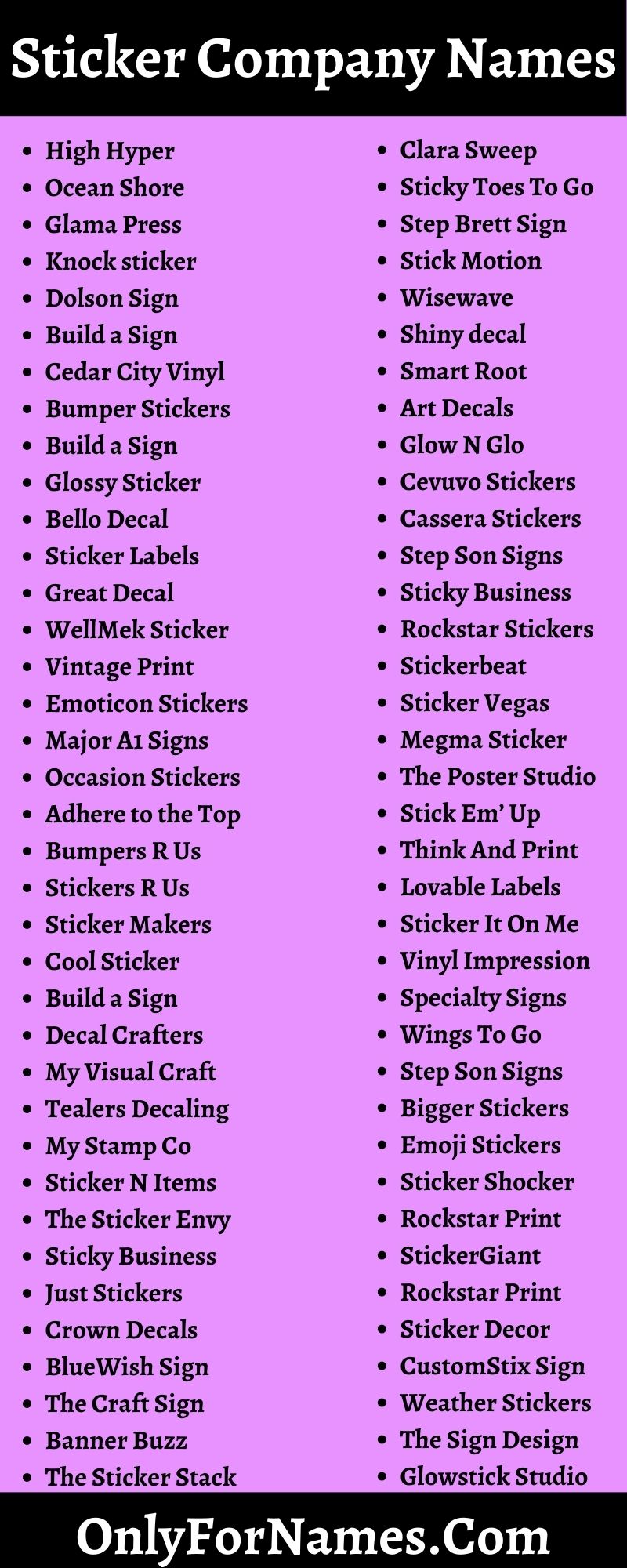 Sticker Company Names