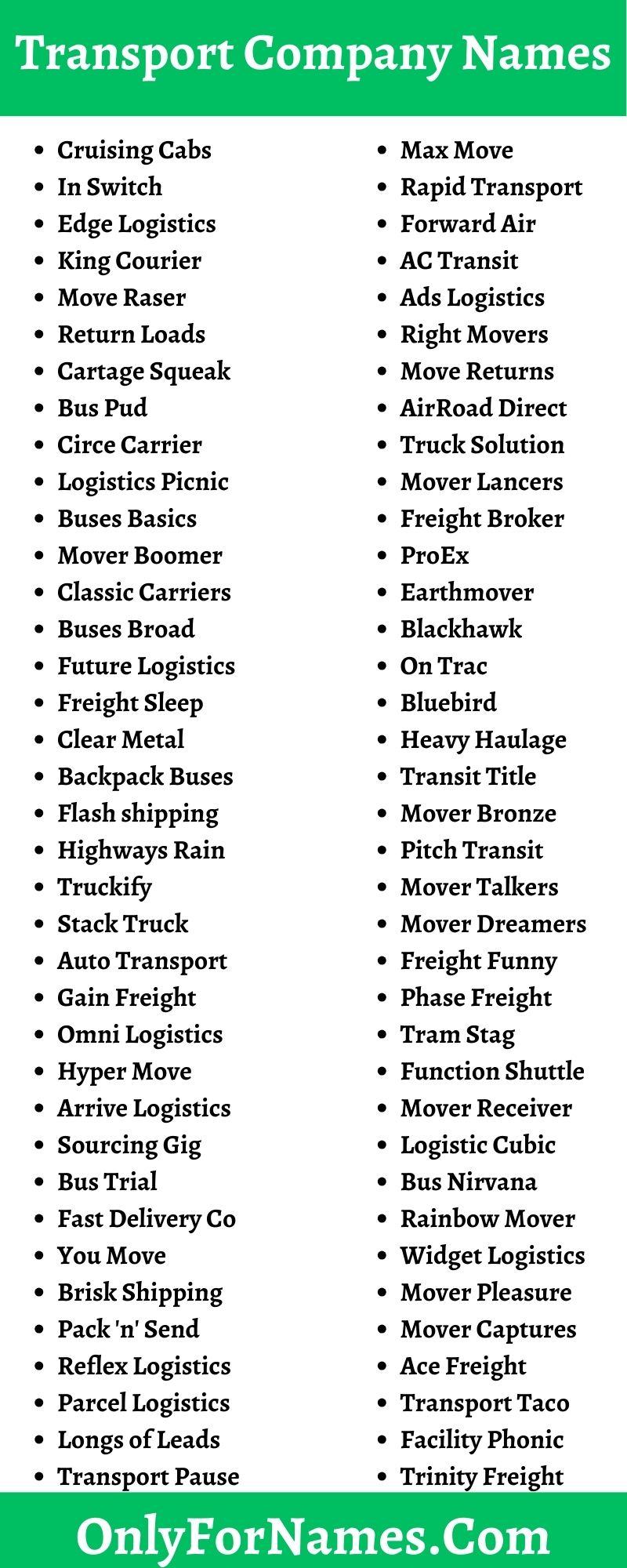 Transport Company Names