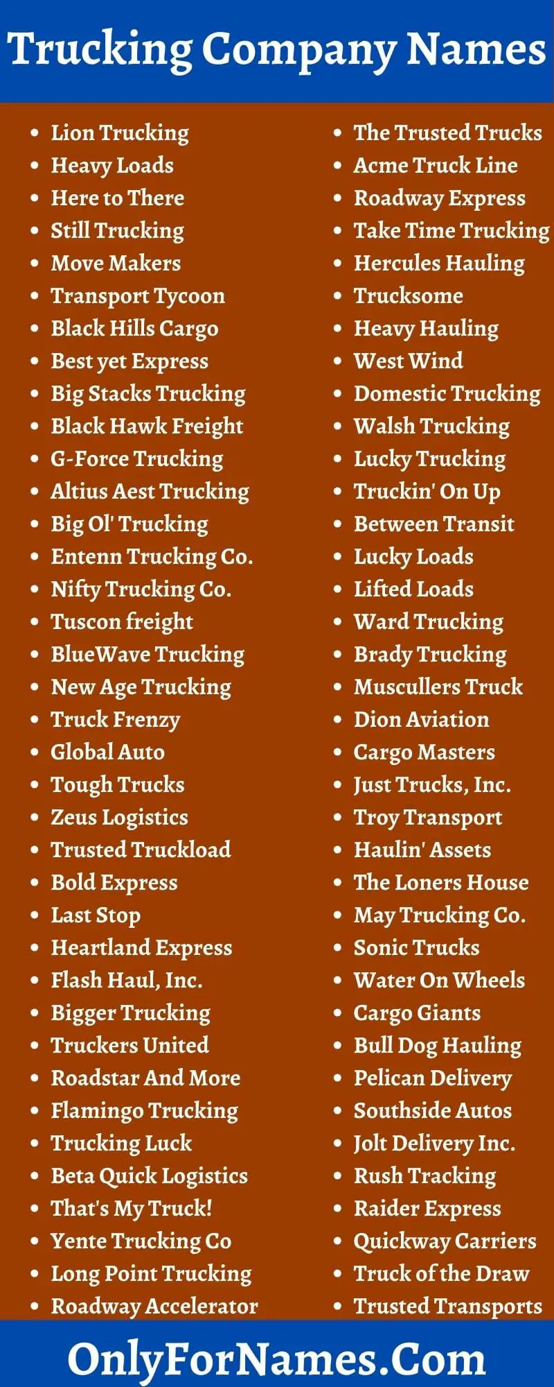 Trucking Company Names