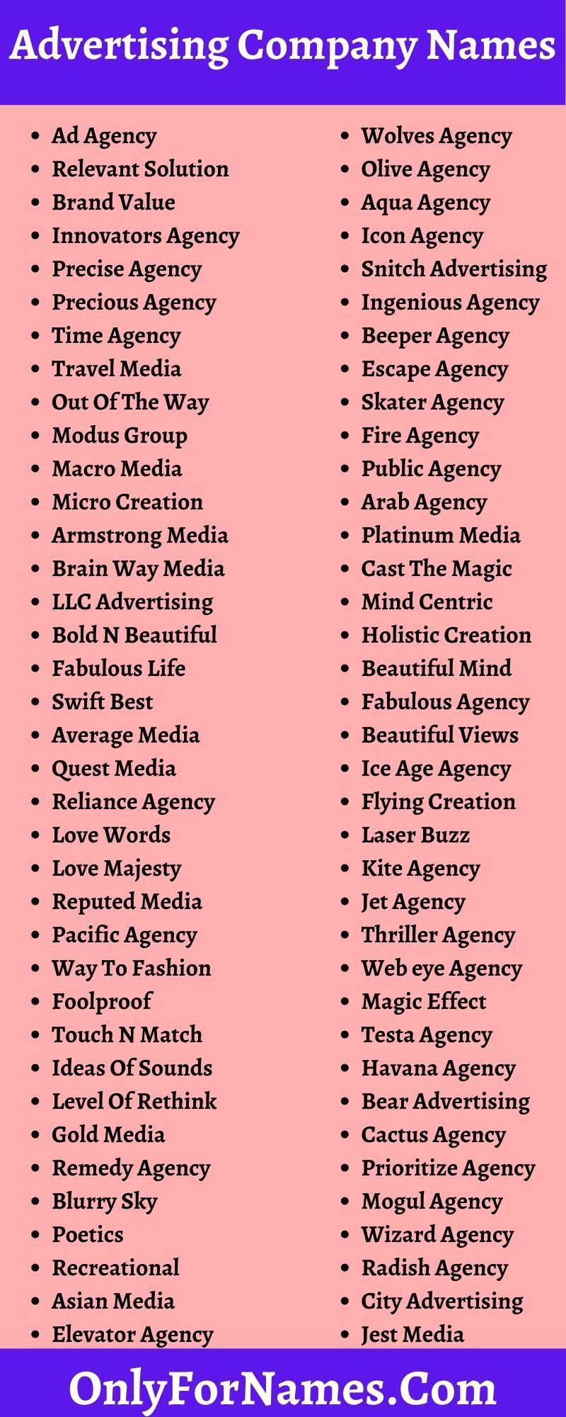 Advertising Company Names