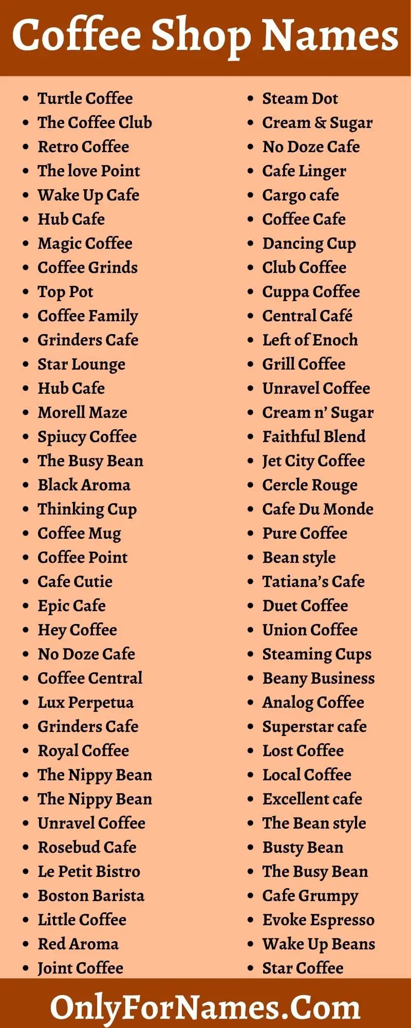 creative coffee shop names