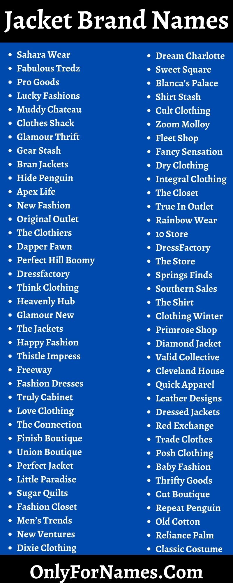 601-jacket-brand-names-jacket-company-name-ideas