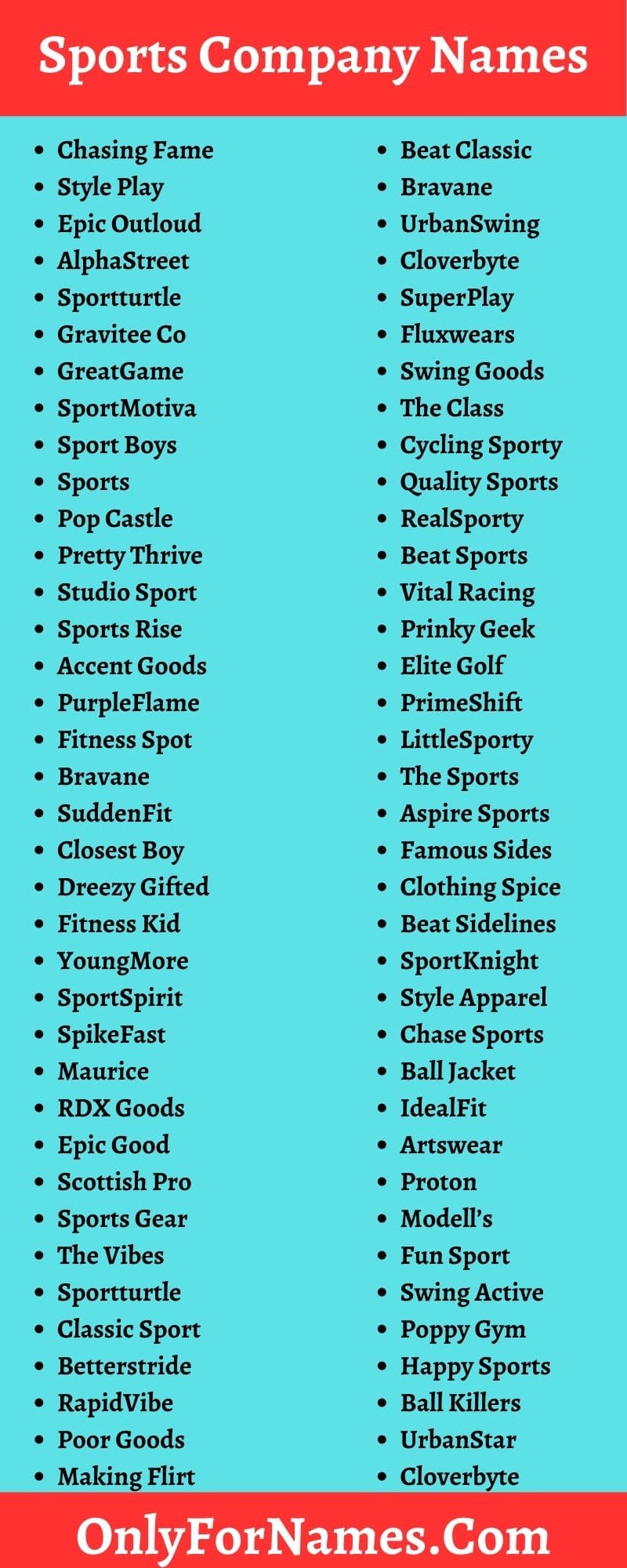 Sports Company Names