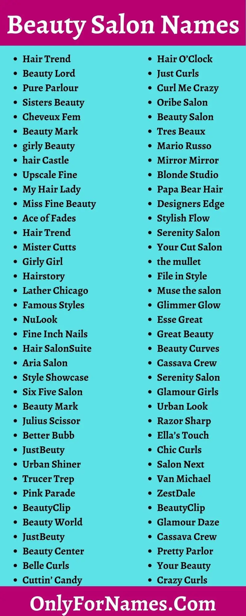 Beauty Salon Names