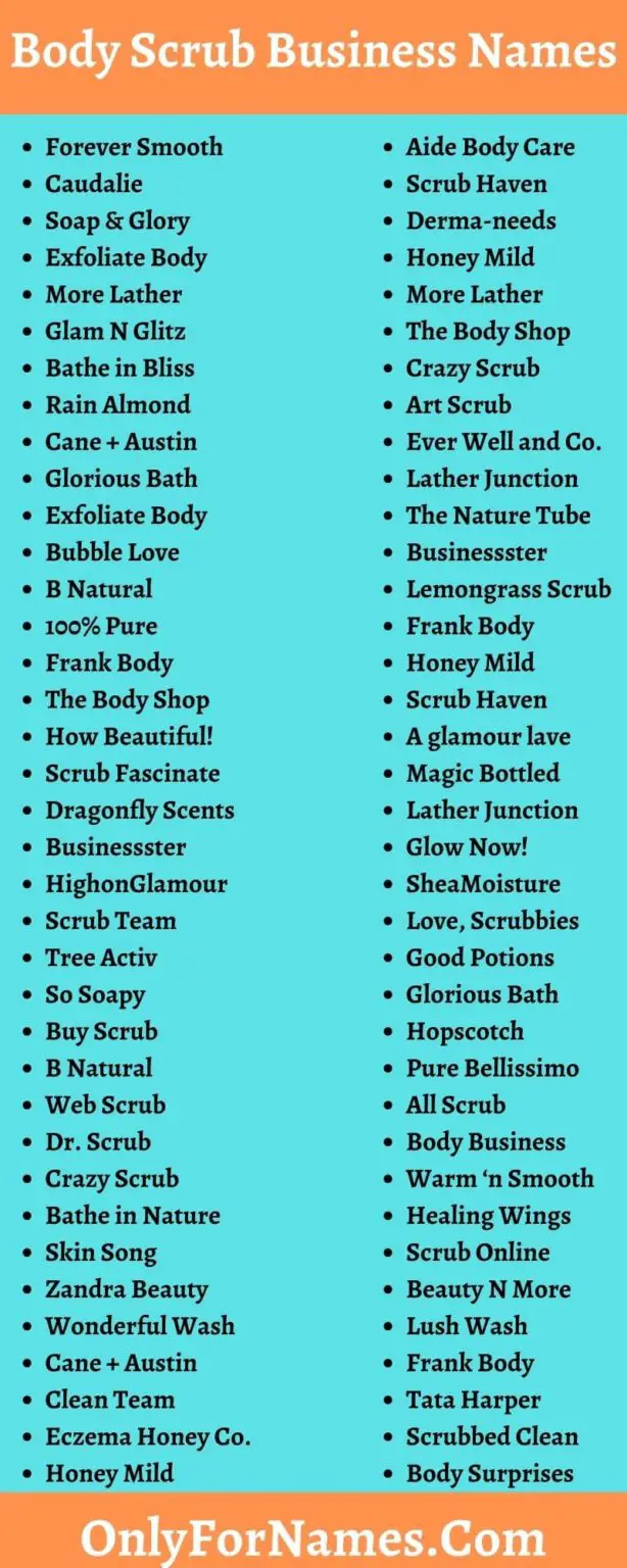400+ Body Scrub Business Names That You Can Easily Use