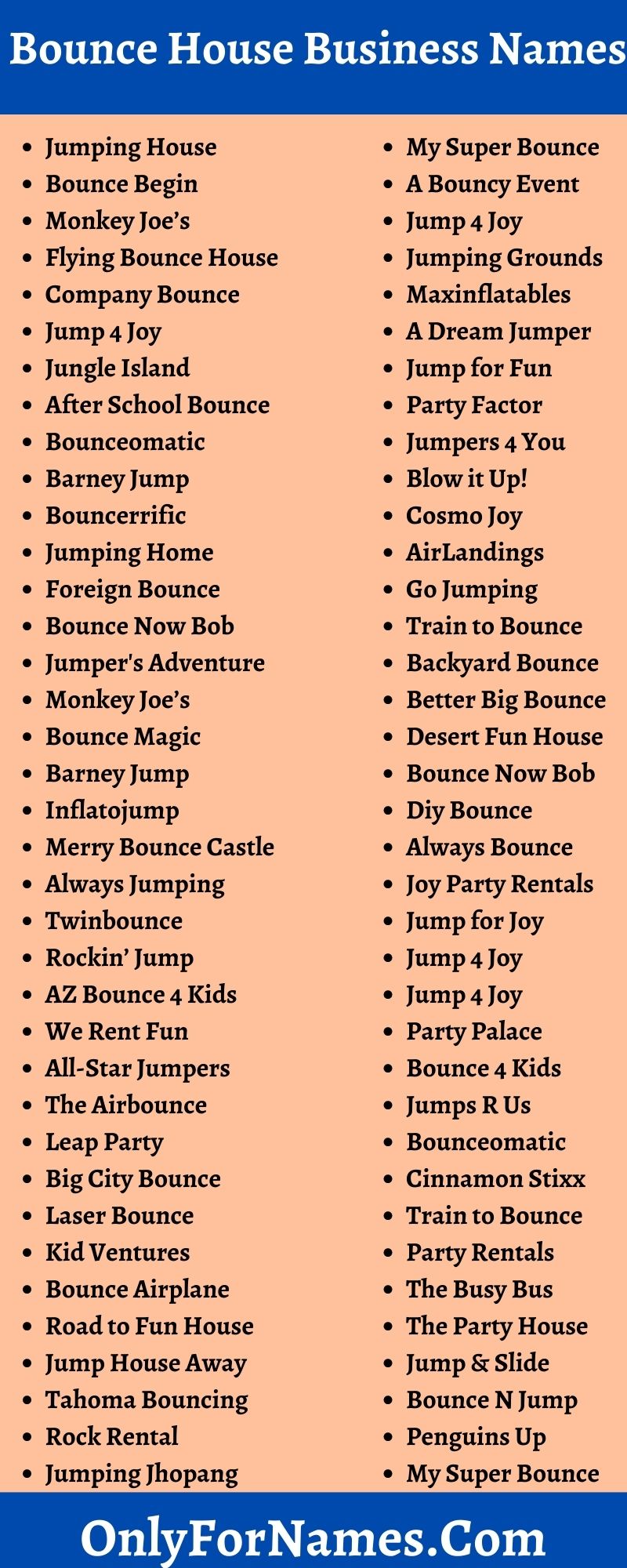 405 Bounce House Business Names To Easily Attracts Kids