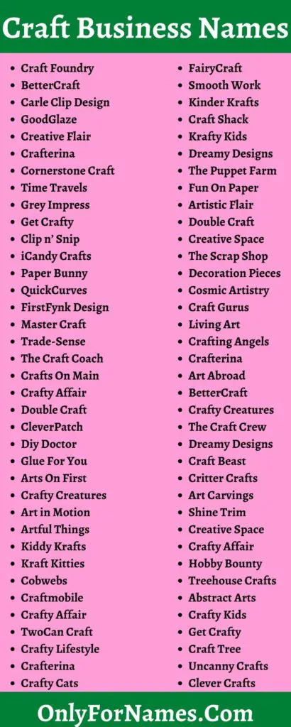 421+ Craft Business Names To Easily Attract Every Craft Lovers