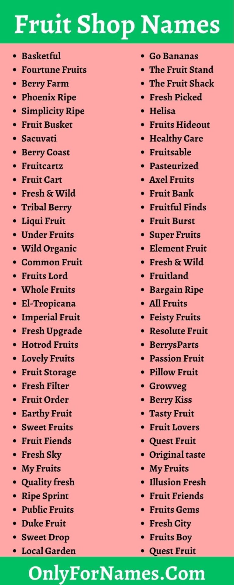 312 Fruit Shop Names For Your New Fruit Shop Or Store