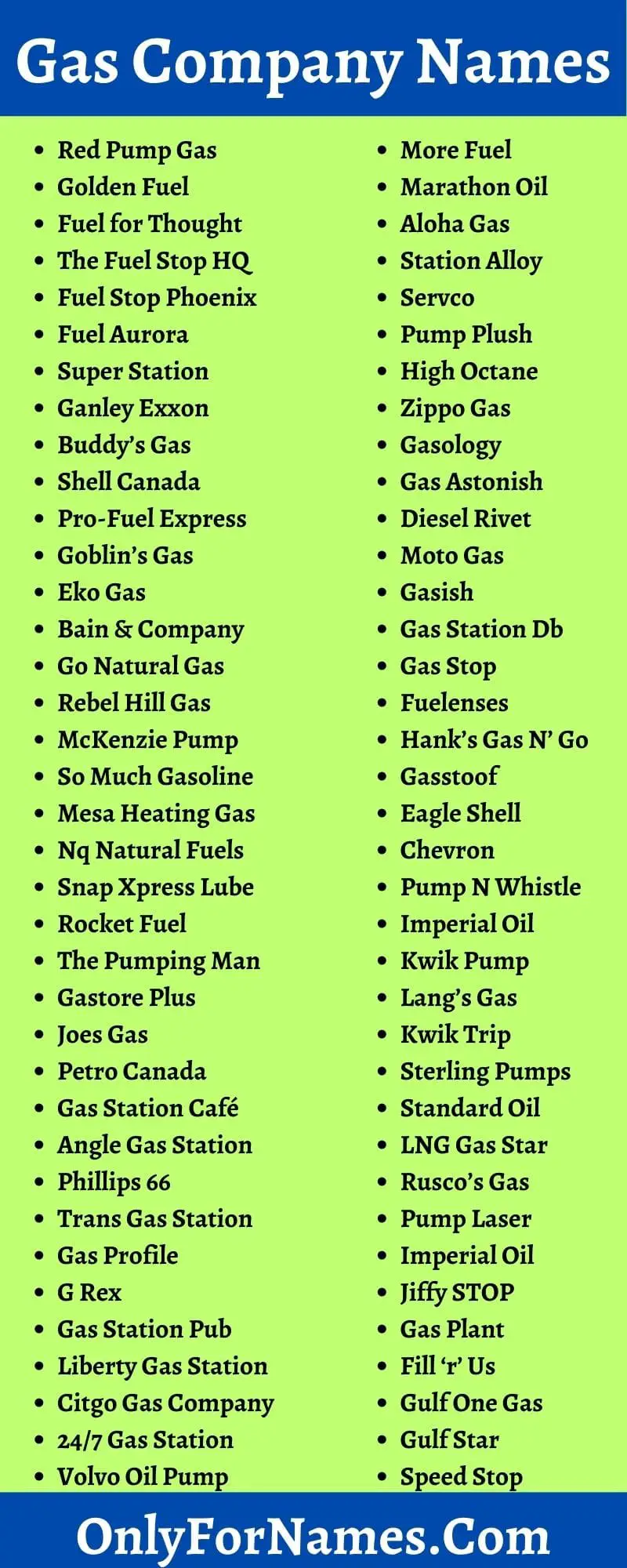 Gas Company Names