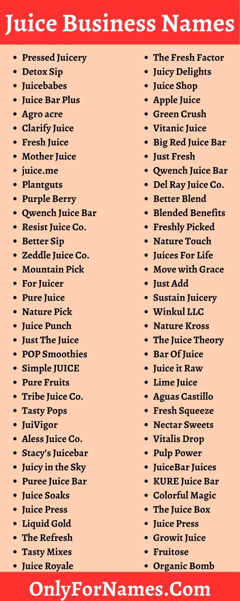 Juice Business Names