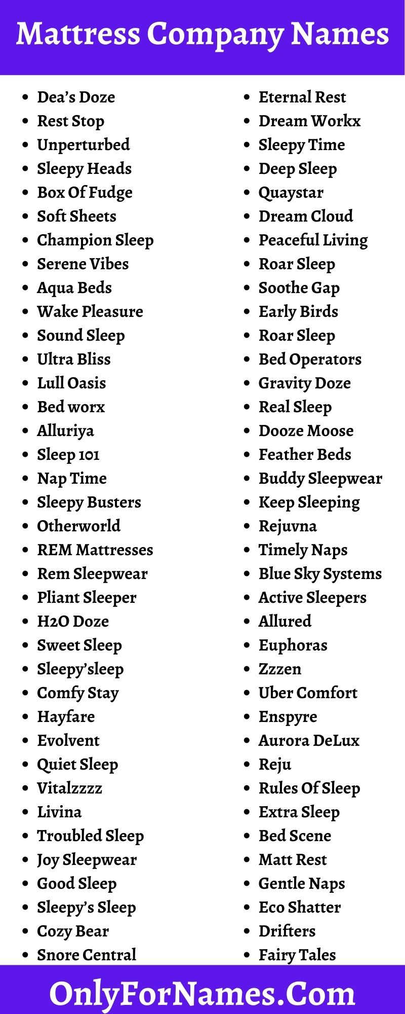 Mattress Company Names