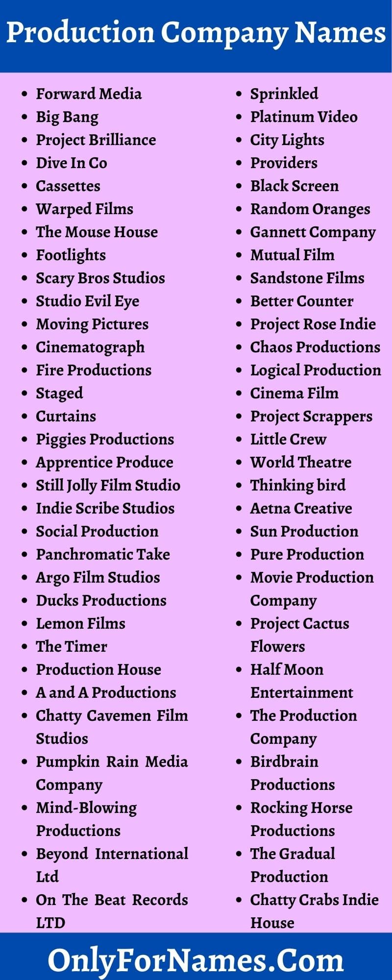 Production Company Names