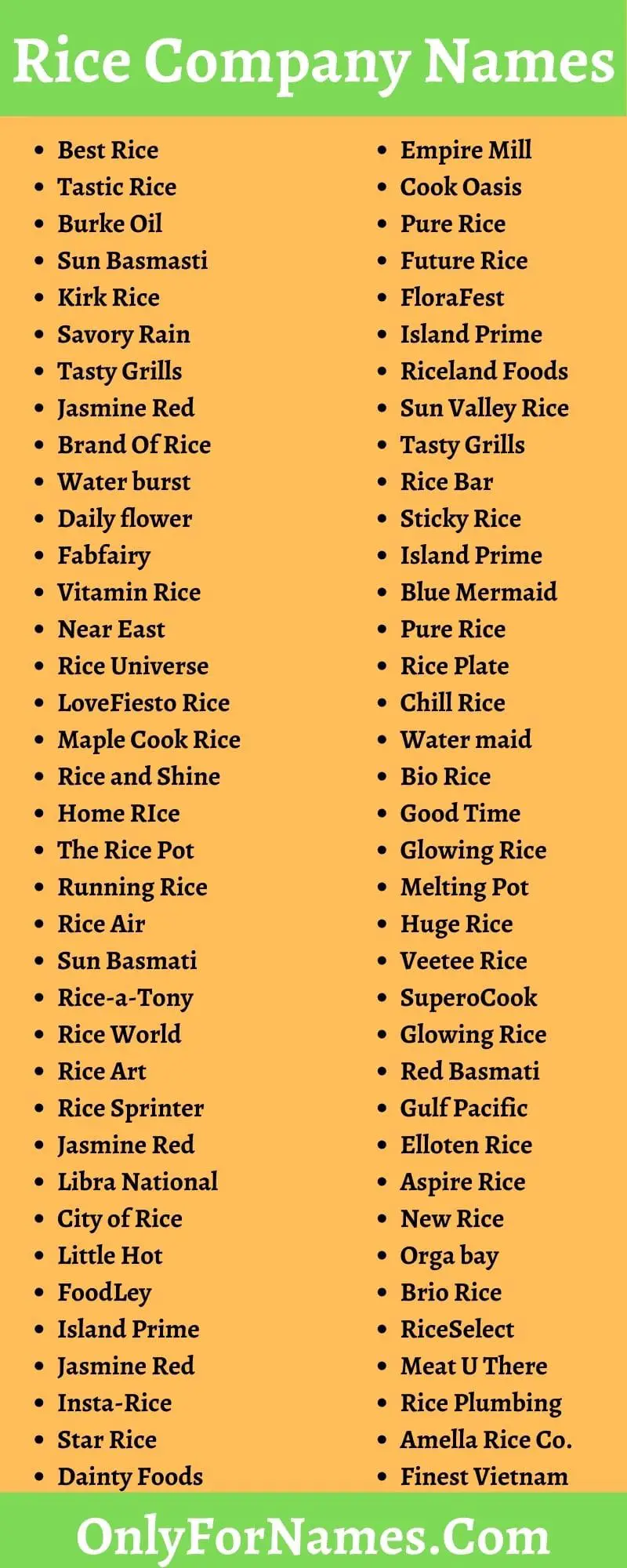 Rice Company Names