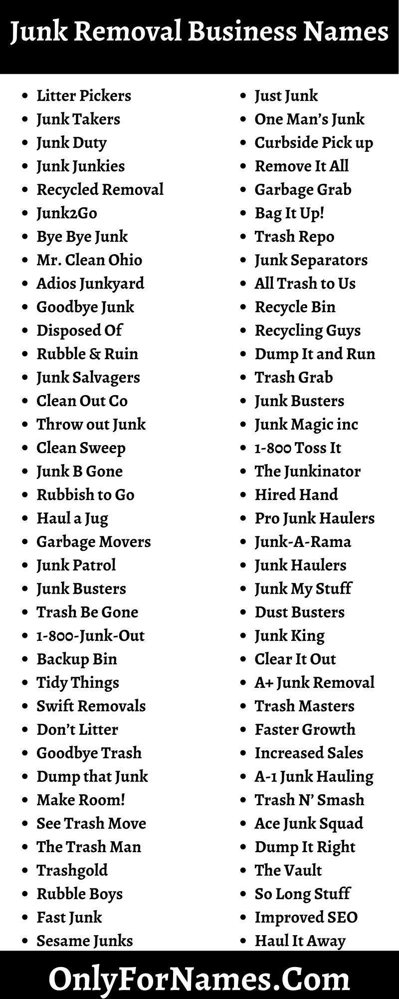 Junk Removal Business Names