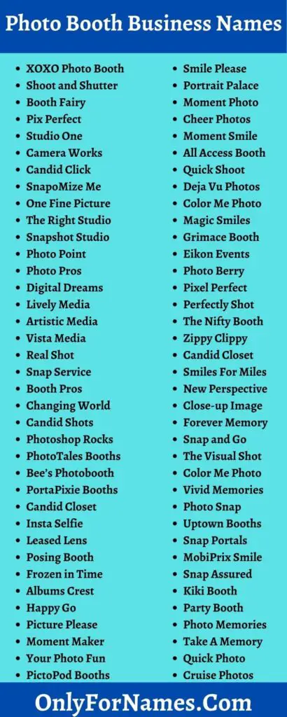 279+ Photo Booth Business Names For Your Photo Booth Business