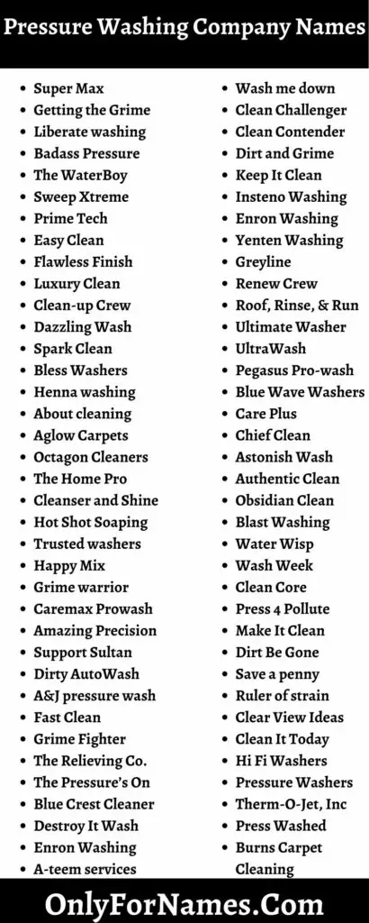 299 Pressure Washing Company Names To Attract People 299-pressure-washing-company-names-to-attract-people