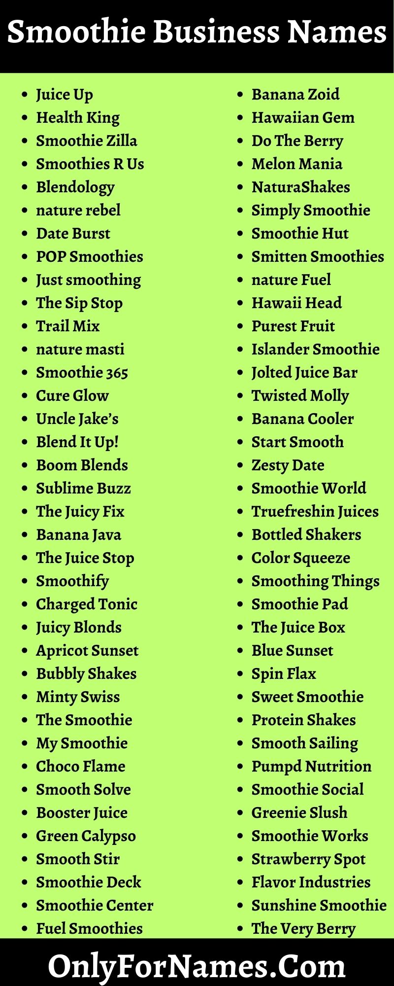 Smoothie Business Names