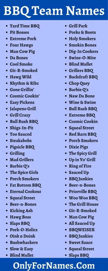 350+ BBQ Team Names Cool, Good, Unique, Clever & Best