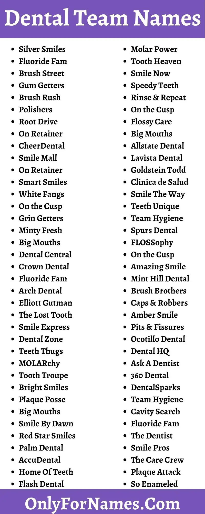 501+ Dental Team Names To Spread Your Dental Team